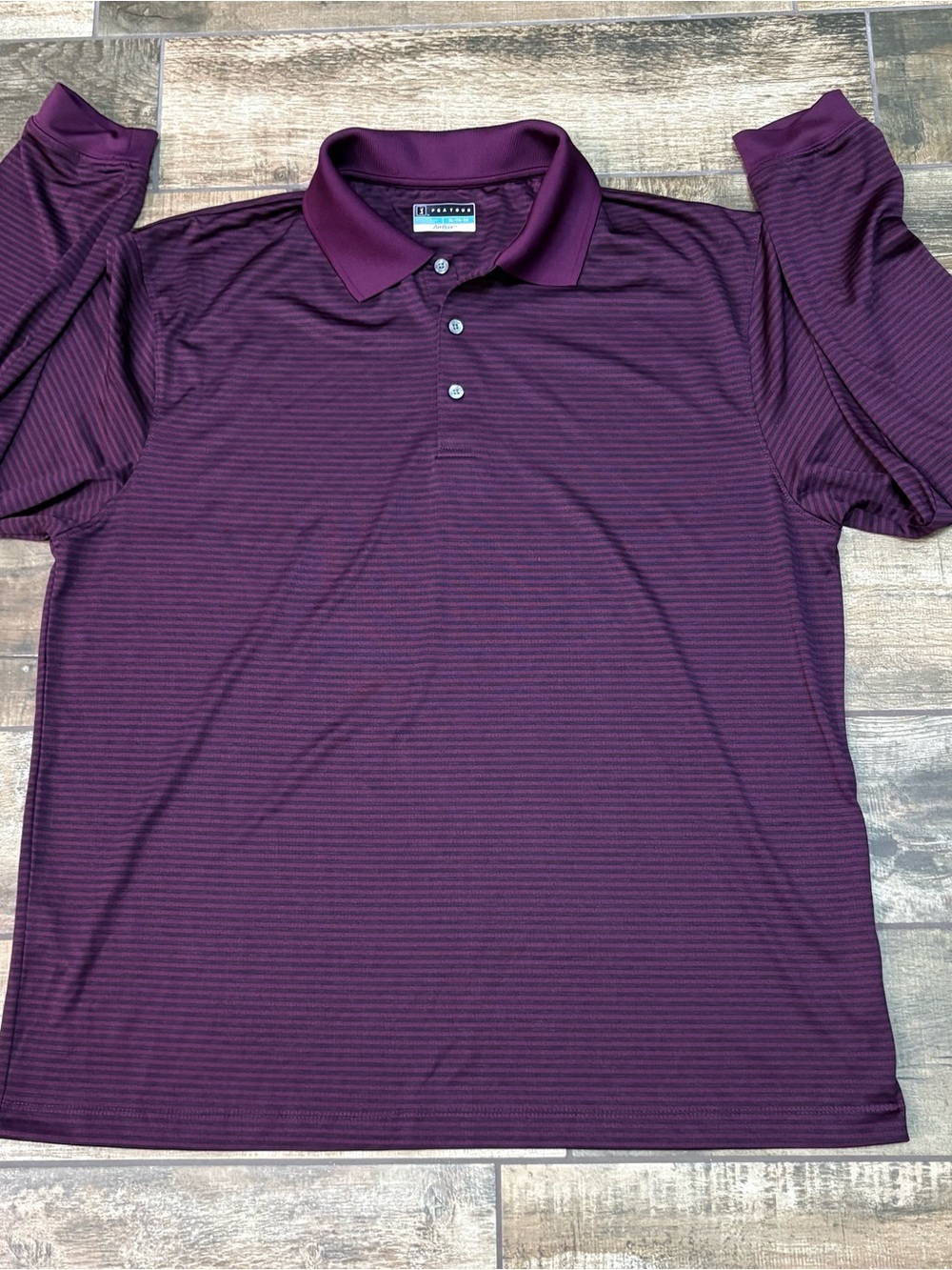 PGA Tour Men's Long Sleeve Polo - Plum
